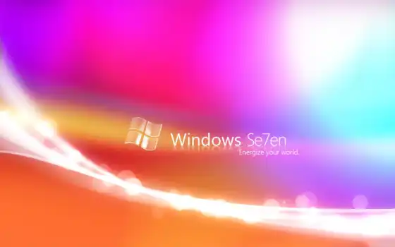 windows, se7en, лого, надпись, разноцветный