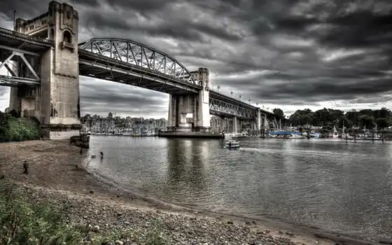 фото, мост, побережье, london, река, hdr, vancouver, канадский, мосты, southwark, 