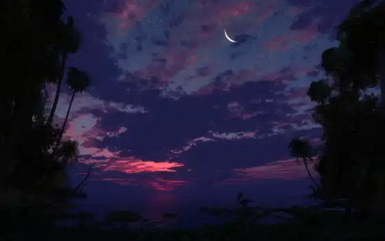 ночь, небо, природа
