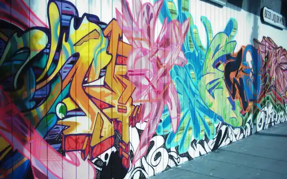 искусство, фон, граффито, улица, небритые