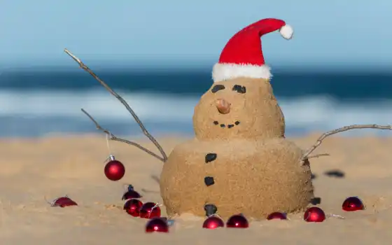снеговик, песок, фото, parvana