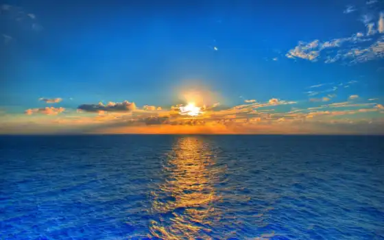 море, закят, солнце, звезды, море, океан, вода, облака,