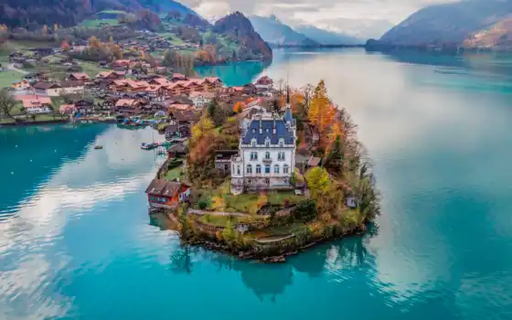 озеро, швейцария