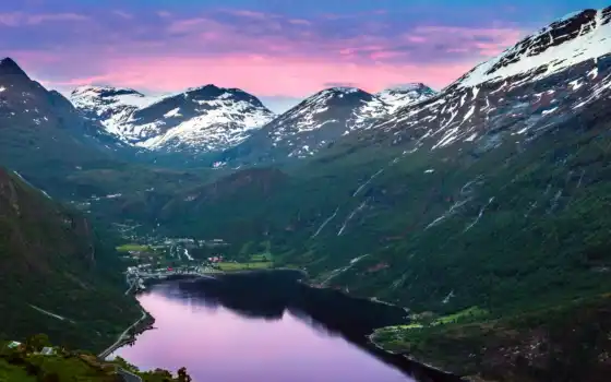 горы, норвежская, норвежская, фьорд, жандарм, гейранджер, река,
