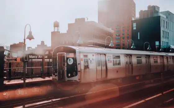 york, подземка, поезд, new