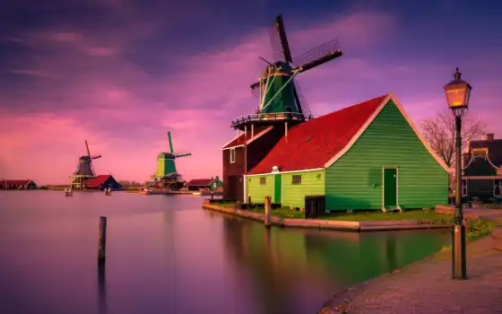 нидерланды, colorful, роттердам, город, деревня, home, museum, building