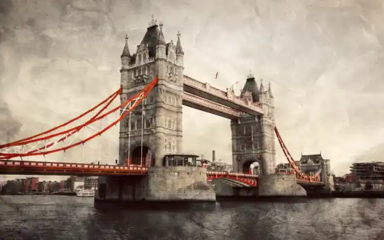 мост, башня, london, великобритания, тауэрский, англия, 