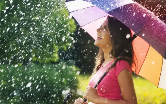дождь, девушка, зонтик, happy, photography, images, photos, 