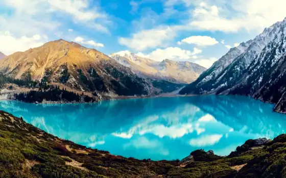 озеро, алматы, казахстан