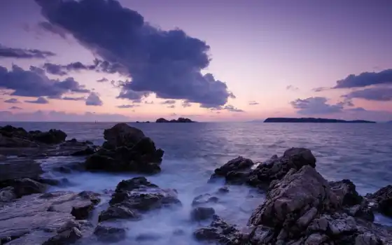 хорватия, закат, море, природа