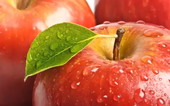 яблоко, еда, капля, вода, макри, красный, плодовые