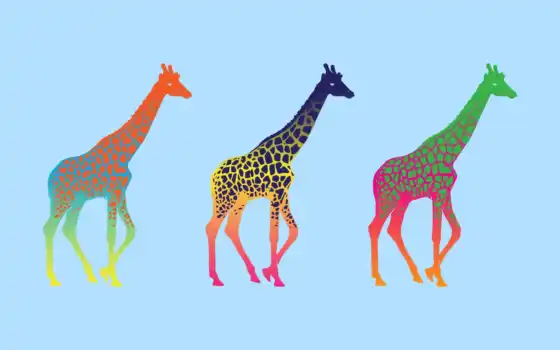 животные, артаф, разноцветные, смиренные, жирафы, дика,