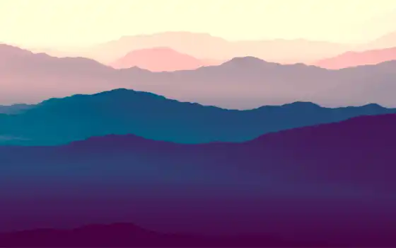 горы, пейзаж, пурпурный, градиентный, горный, натуральный,