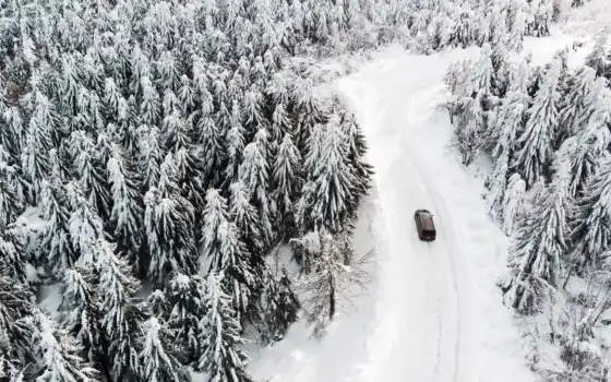 дорога, snowy, season