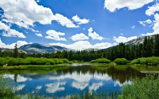 природа, горы, озеро, зелёный, широкоформатные, собраны, высококачествен, нас, есть, возможность, 