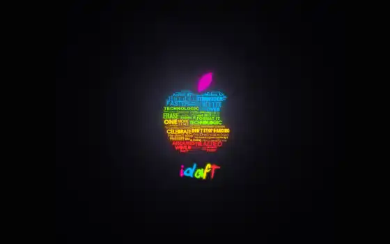 яблоко, iphone, idaft, цвета, абстрактные, радуги