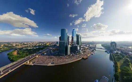 Москва, город, небоскреб, Россия, международ, небо, компания, городской пейзаж
