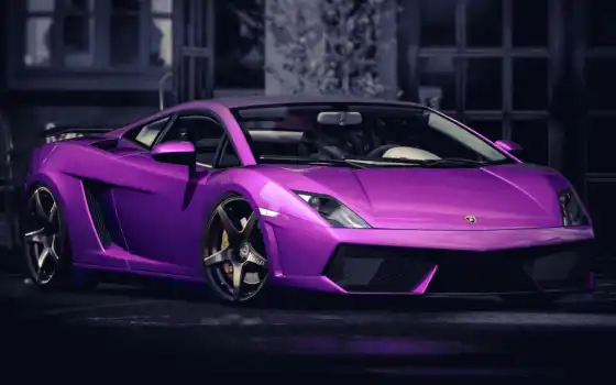 gallardo, фиолетовый, автомобиль