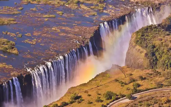 водопад, zimbabwe, миро, виктории, picturesque
