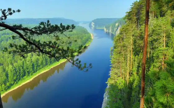 природа, пейзажи -, красивые, лес, нравится, река, landscape, очень, 