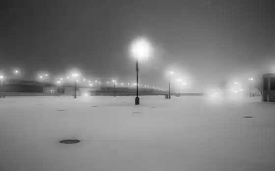 снег, фонарик, winter, white, black, город