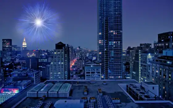 город, ночь, взгляд, buildings, окно, небоскрёб, skyscrapers, hong, kong, chicago, 