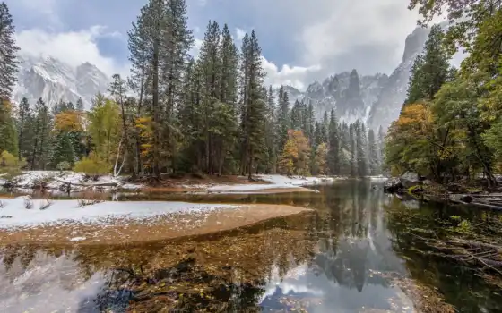 гора, вода, река, море, природа, парк, национальный, озеро, север, передний край, пейзаж