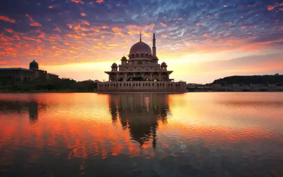 mosque, malaisie, fond, mosquee, malaysia, les, architecture, putrajaya, море, lapse, putra