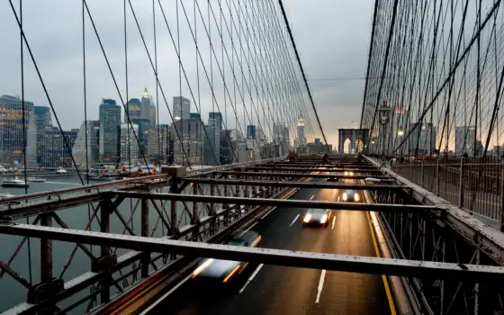 мост, new, бруклин, york, город, нью, сша, фотообои, manhattan, 