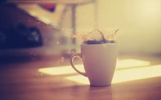 coffee, брызги, cup, утро, макро, vanilla, минимализм, свет, паула