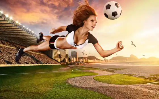 футбол, женщины, спортивные, популярные, футбол, взгляд, фон, видео, молодежь