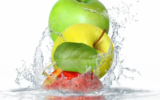 water, apple, цена, лист, листва, брызги