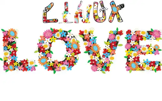 любовь, linux, цветы, смешное