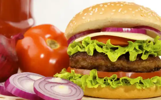 гамбургер, день, прием пищи, томат, рождение, могли бы, были, быстрофудии, бультер, провокироват