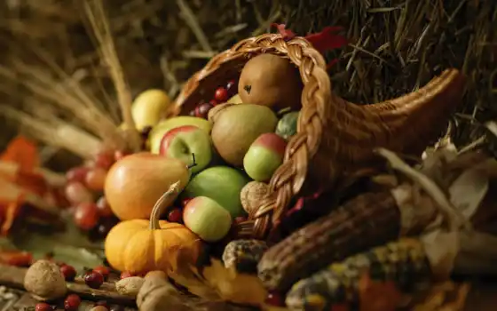 айда, яблоко, кукуруза, тыква, осень, рог изобилия, урожай, пенья