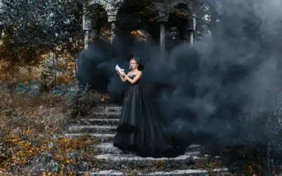 дым, платье