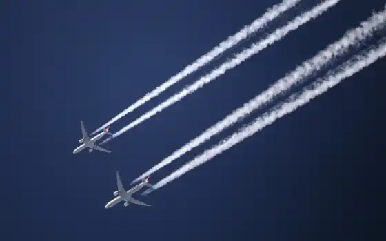 самолета, небе, два, самолеты, небо, техника, самолёт, 