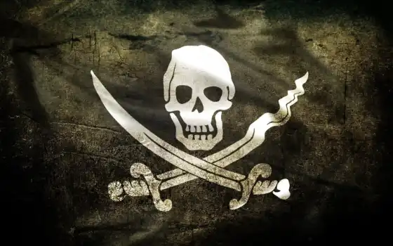 пираты, флаг, черный, фильм,