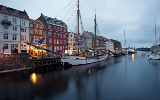 sailboat, danish, причал, набережная, copenhagen, nyhavn, яхты, корабли, лодка, 