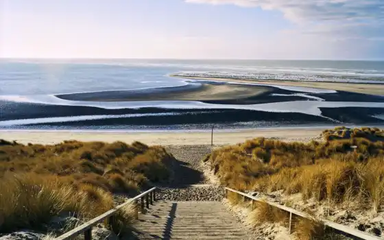 море, нидерланды, волна