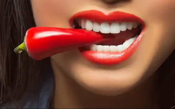 зуб, lip, chile, женщина, красивый, perchik, девушка, shape, sporty, помаде, red