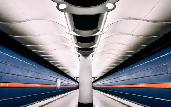 empty, поезд, станция, white, terminal, munich, metro, германия, black, лицо, underground