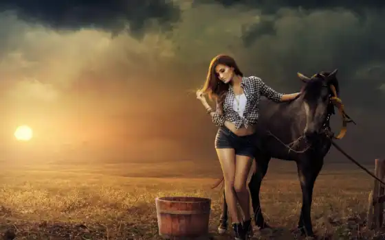 девушка, лошадь, лошадей, фотографий, devushki, лошадьми, loading, платье, 