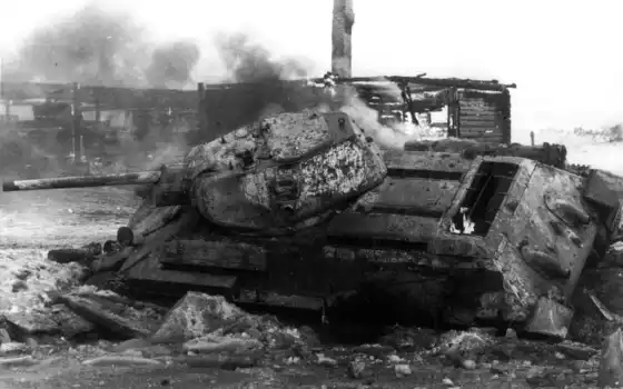 танк, т-34, война, советский, огонь,