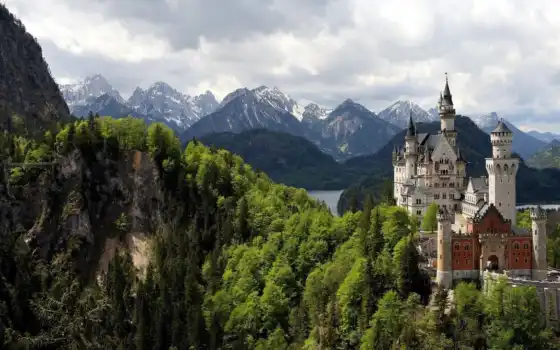 замок, горы, замки, красивые, башни, скалы, природа, разделе, 