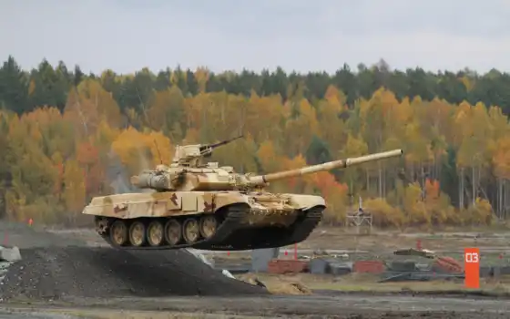 , техника, россия, танк, пыжок, т-90 , полигон