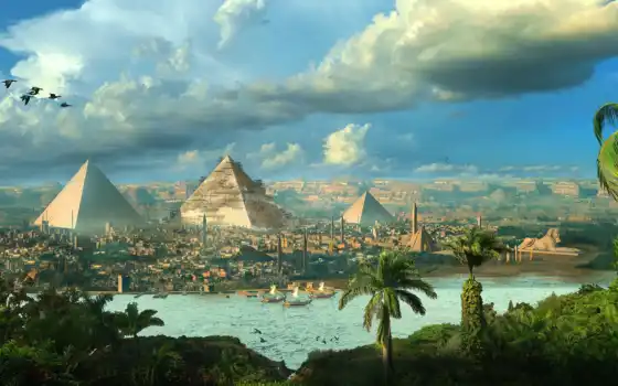 пирамида, египте, старинный, египта, египетский