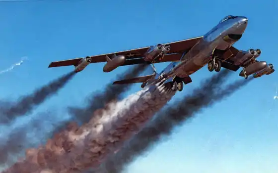 нравится, самолёт, boeing, been, rocket, military, jet, bomber, contrails, rato, assisted, smokey, 