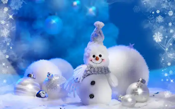 снеговик, new, новый год, праздник
