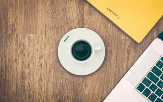 cup, coffee, ноутбук